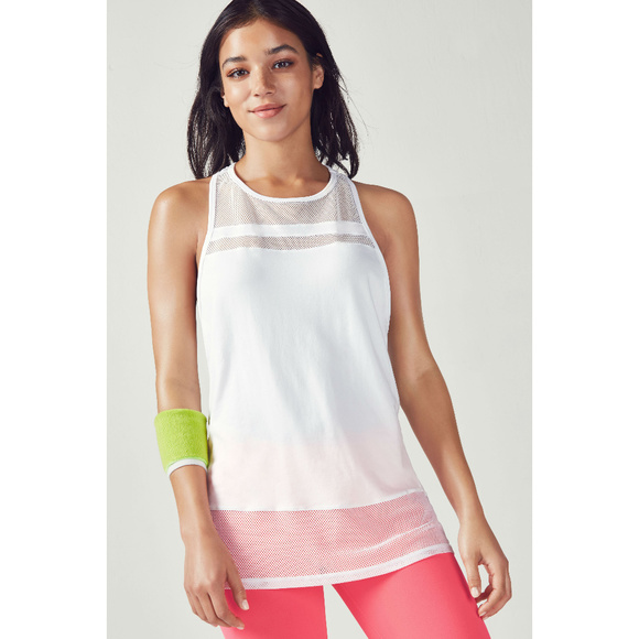 Fabletics Tops - FABLETICS Mesh Panel Racerback Bianca Tank Top NEW